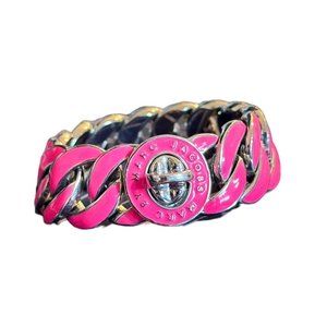 Marc by Marc Jacobs Hot pink wide chain link tennis bracelet